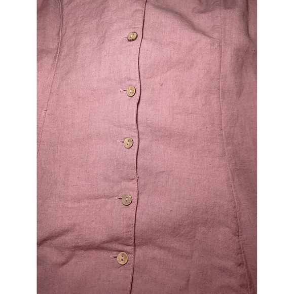 Free People Button Front Midi Dress Sleeveless Casual Pink L - Picture 9 of 11
